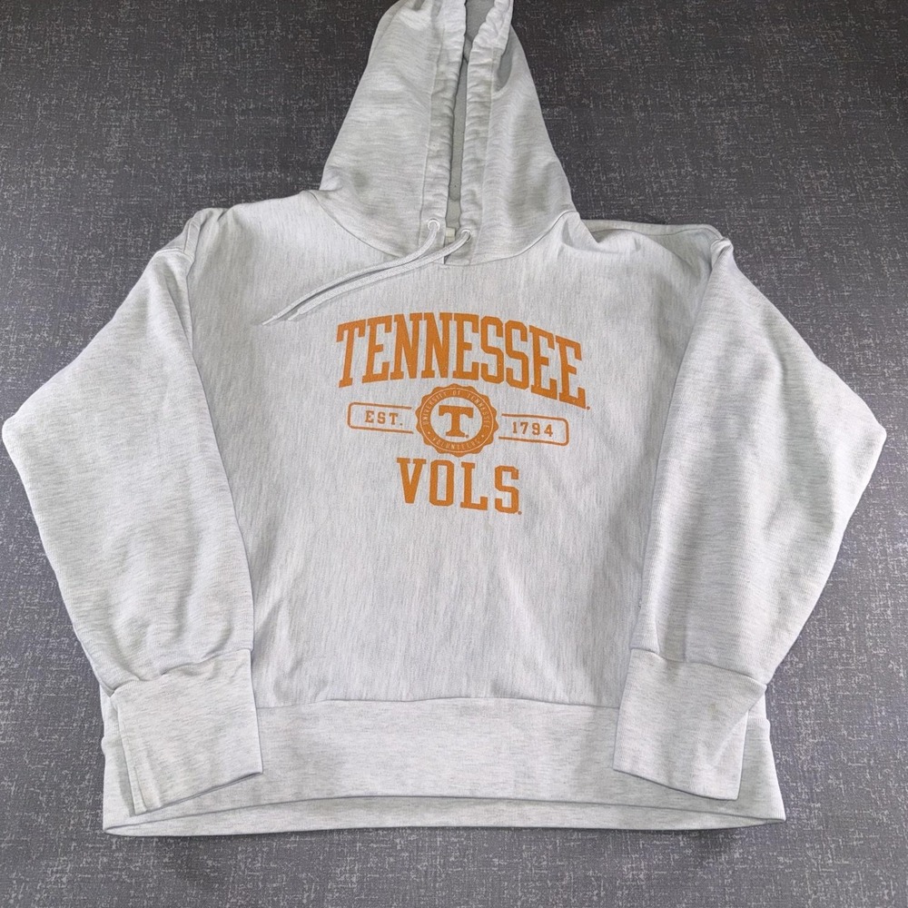 Tennessee Volunteers Hoodie Mens XL Gray Champion Reverse Weave NCAA Sweatshirt
